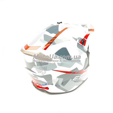Шлем кроссовый EXDRIVE (size: S, бело-красный глянцевый, EX-806 MX)