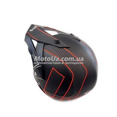 Шлем кроссовый EXDRIVE с визором (size: M, черно-красный, EX-803)