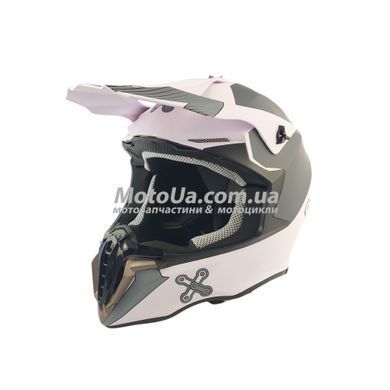Шолом кросовий AMOQ (size: XS, біло-сірий матовий)