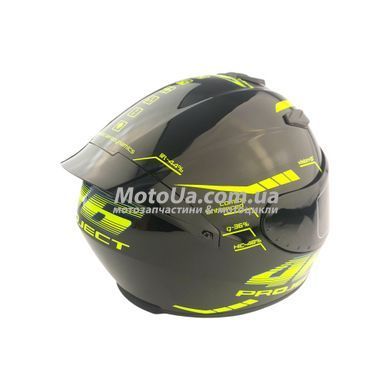 Шлем закрытый №111 (22) (size: M, черно-зеленый) MotoTech