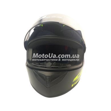 Шлем закрытый №111 (22) (size: M, черно-зеленый) MotoTech