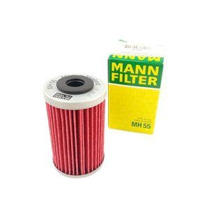 Фільтр масляний (D=41, H=69) MH 55 (HF155) MANN, Червоний