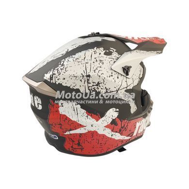 Шлем кроссовый EXDRIVE (size: L, красно-черный матовый, EX-806 CRAZY)