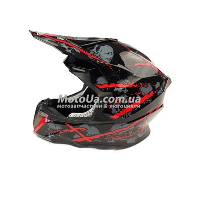Шлем кроссовый EXDRIVE (size: L, черно-красный глянцевый, EX-806 Spider)