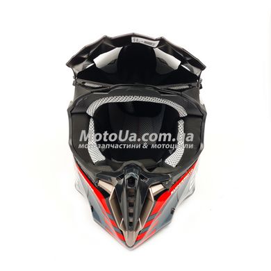Шлем кроссовый EXDRIVE (size: XL, черно-красный глянцевый, EX-806 MX)