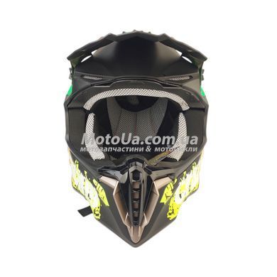 Шлем кроссовый EXDRIVE (size: L, зелено-черный матовый, EX-806 CRAZY)