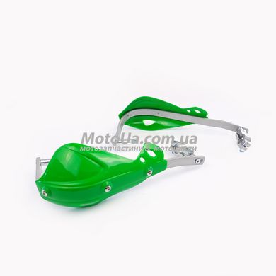 Защита рук на руль мото (mod:08, зеленые) FHS c металлической защитой