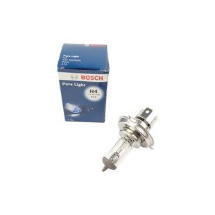 Лампа фары H4 12V 60/55W P43t (Pure light, белая) BOSCH
