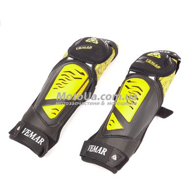 Мотозахист наколінники 'VEMAR' #E-01, пластик+неопрен, чорно-жовті