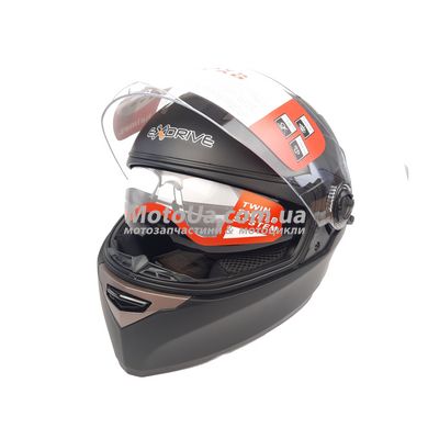 Шлем закритий інтеграл EX-09 (size: XL, черный + окуляри, матовий) Exdrive
