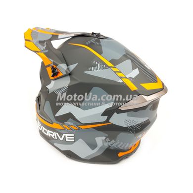 Шлем кроссовый EXDRIVE (size: L, черно-оранжевый матовый, EX-806 MX)