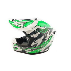 Шлем кроссовый GEON (size: S, бело-зеленый глянцевый, 633 MX)
