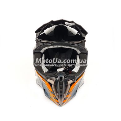Шлем кроссовый EXDRIVE (size: M, черно-оранжевый глянцевый, EX-806 MX)