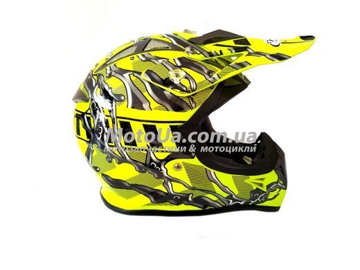 Шлем кроссовый HF-116 (size: XXL, желтый)