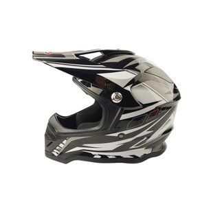Шлем кроссовый BLD (size: M, черный, бело-серый глянец, BLD-819-7)