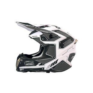 Шолом кросовий EXDRIVE (size: L, чорно-білий матовий, EX-806 Carbon)