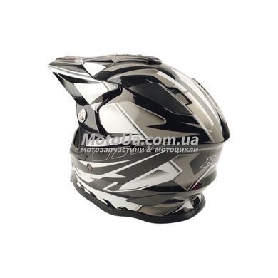 Шлем кроссовый BLD (size: S, черный, бело-серый глянец, BLD-819-7)