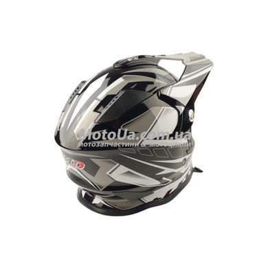 Шлем кроссовый BLD (size: S, черный, бело-серый глянец, BLD-819-7)