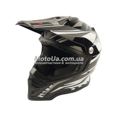 Шлем кроссовый BLD (size: S, черный, бело-серый глянец, BLD-819-7)
