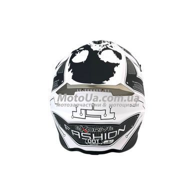 Шлем кроссовый EXDRIVE (size: L, черно-белый матовый, EX-806 Carbon)