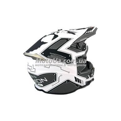 Шлем кроссовый EXDRIVE (size: L, черно-белый матовый, EX-806 Carbon)