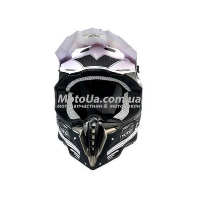 Шлем кроссовый EXDRIVE (size: L, черно-белый матовый, EX-806 Carbon)