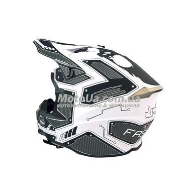 Шлем кроссовый EXDRIVE (size: L, черно-белый матовый, EX-806 Carbon)