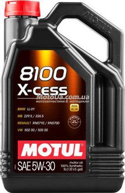 Моторное масло Motul 8100 X-cess 5W-30 (5Л, синтетическое), Франция