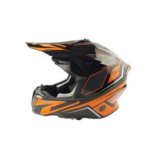 Шолом кросовий EXDRIVE (size: S, чорно-оранжевий глянцевий, EX-806 Dazzing)