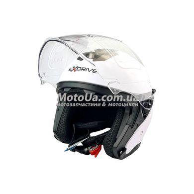 Шлем открытый EXDRIVE + очки (size: XS, белый матовый, EX-586)