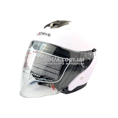 Шлем открытый EXDRIVE + очки (size: XS, белый матовый, EX-586)