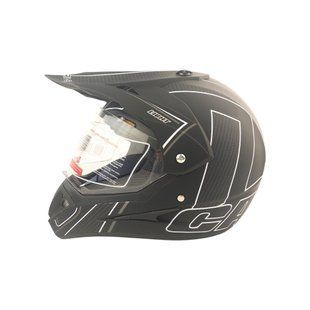Шолом кросовий EXDRIVE з візором (size: L, чорно-сірий, EX-803)