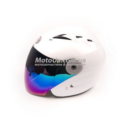 Шлем открытый HF-210 (size: M, белый, тонированное стекло) Mototech