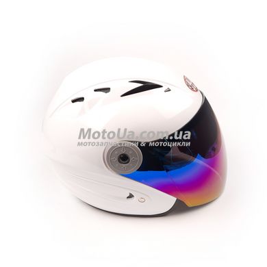 Шлем открытый HF-210 (size: M, белый, тонированное стекло) Mototech