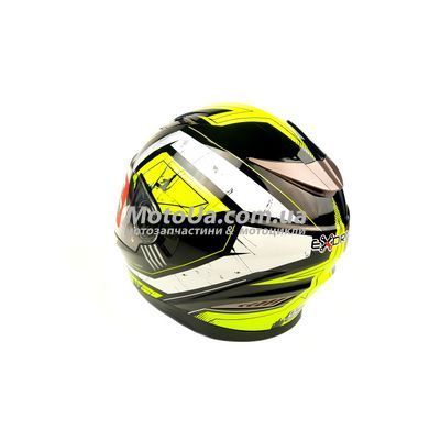 Шлем закрытый интеграл EX-09 (size:M, черно-зеленый + очки) Exdrive