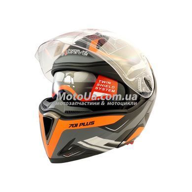 Шолом трансформер EXDRIVE (size: S, чорно-помаранчевий матовий, EX-701, модулятор+окуляри)