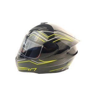 Шлем закрытый №111 (29) (size: S, черно-зеленый) MotoTech