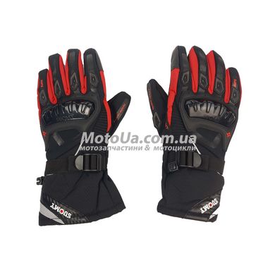 Перчатки SUOMY (size: L, черно-красные, теплые мотоциклетные)