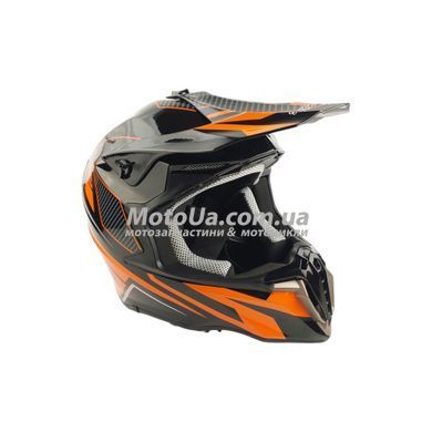 Шолом кросовий EXDRIVE (size: M, чорно-оранжевий глянцевий, EX-806 Dazzing)