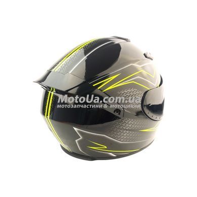 Шолом закритий №111 (29) (size: S, чорно-зелений) MotoTech