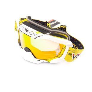Очки кроссовые VEMAR MJ-1015A (белые, стекло темное, ремешок с силиконовым покрытием)
