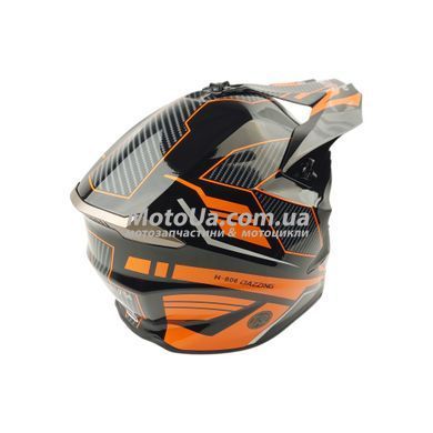 Шолом кросовий EXDRIVE (size: L, чорно-оранжевий глянцевий EX-806 Dazzing)