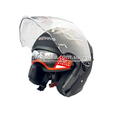 Шолом відкритий EXDRIVE + окуляри (size: M, чорний матовий, EX-586)