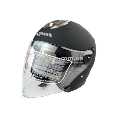 Шолом відкритий EXDRIVE + окуляри (size: M, чорний матовий, EX-586)