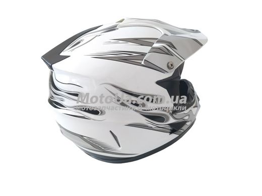 Шлем кроссовый HELMO (size:L, белый, FIRE, mod:CR168)