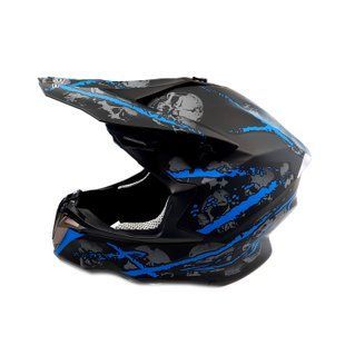 Шолом кросовий EXDRIVE (size: S, чорно-синій матовий, EX-806 Spider)