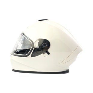 Шлем закрытый №333 (8) (size: M, белый + очки) MotoTech