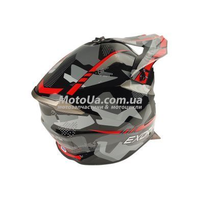 Шлем кроссовый EXDRIVE (size: M, черно-красный глянцевый, EX-806 MX)