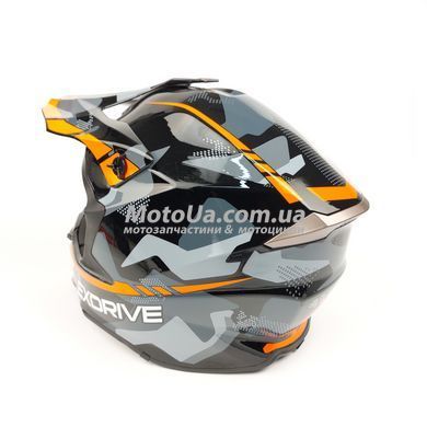 Шлем кроссовый EXDRIVE (size: L, черно-оранжевый глянцевый, EX-806 MX)