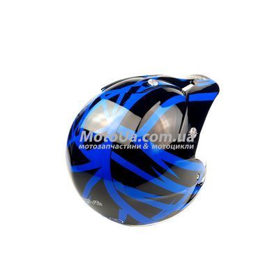 Шлем кроссовый EXDRIVE (size: S, черно-синий глянцевый, EX-802)